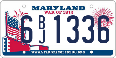 MD license plate 6BJ1336