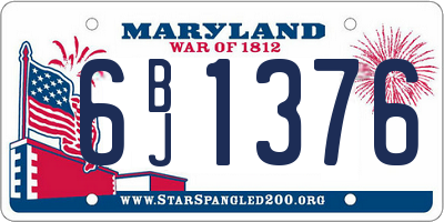MD license plate 6BJ1376