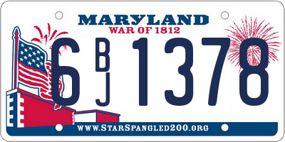 MD license plate 6BJ1378