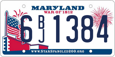 MD license plate 6BJ1384