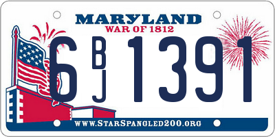 MD license plate 6BJ1391