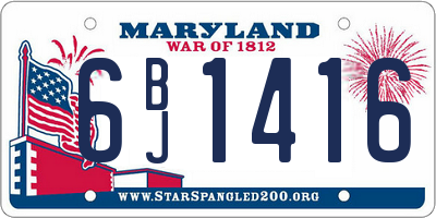 MD license plate 6BJ1416