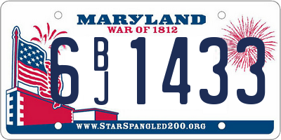 MD license plate 6BJ1433