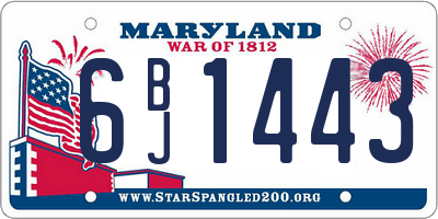 MD license plate 6BJ1443