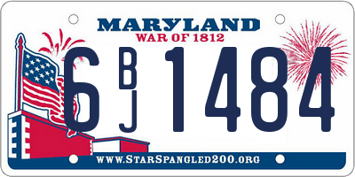 MD license plate 6BJ1484