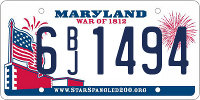 MD license plate 6BJ1494