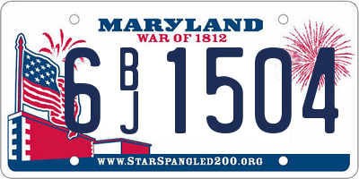 MD license plate 6BJ1504