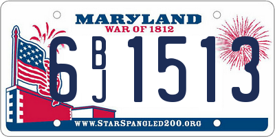 MD license plate 6BJ1513