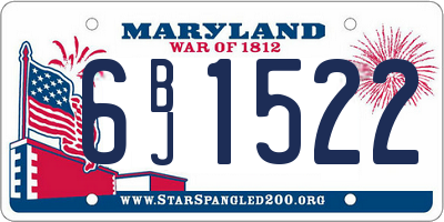 MD license plate 6BJ1522