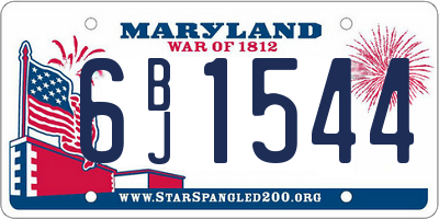 MD license plate 6BJ1544