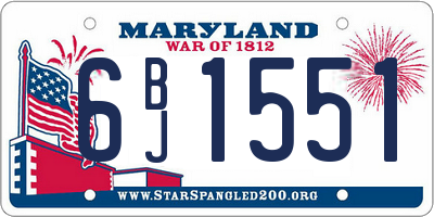 MD license plate 6BJ1551
