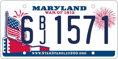 MD license plate 6BJ1571