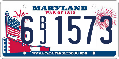 MD license plate 6BJ1573