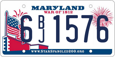 MD license plate 6BJ1576