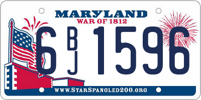 MD license plate 6BJ1596