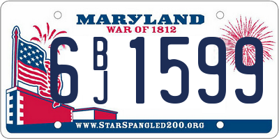 MD license plate 6BJ1599
