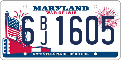 MD license plate 6BJ1605