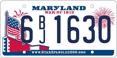MD license plate 6BJ1630