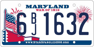 MD license plate 6BJ1632