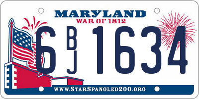 MD license plate 6BJ1634