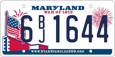MD license plate 6BJ1644