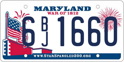 MD license plate 6BJ1660