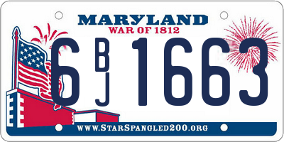 MD license plate 6BJ1663