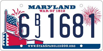 MD license plate 6BJ1681