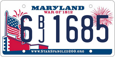 MD license plate 6BJ1685