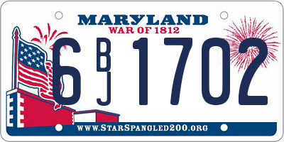 MD license plate 6BJ1702