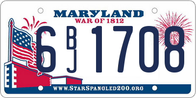 MD license plate 6BJ1708