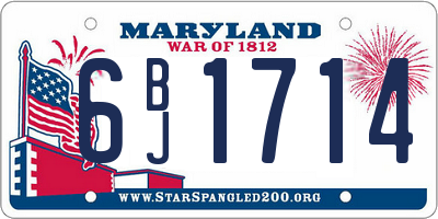 MD license plate 6BJ1714