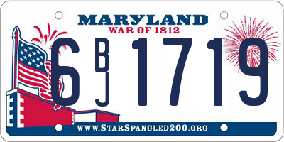 MD license plate 6BJ1719