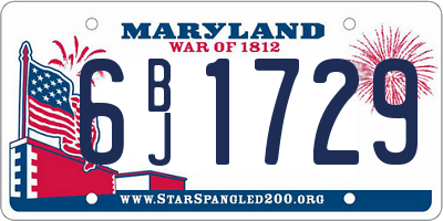 MD license plate 6BJ1729