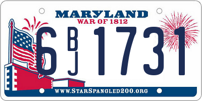 MD license plate 6BJ1731
