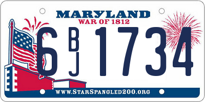 MD license plate 6BJ1734