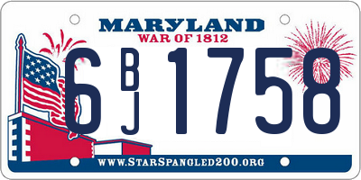 MD license plate 6BJ1758