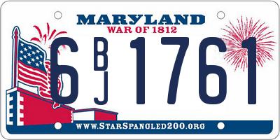 MD license plate 6BJ1761