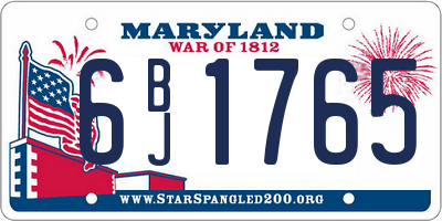MD license plate 6BJ1765
