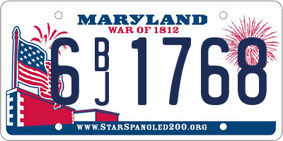 MD license plate 6BJ1768