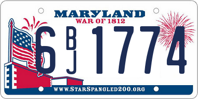 MD license plate 6BJ1774