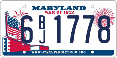 MD license plate 6BJ1778