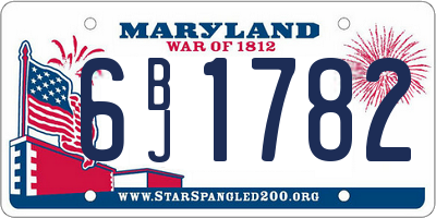 MD license plate 6BJ1782