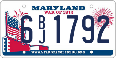MD license plate 6BJ1792