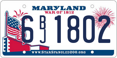 MD license plate 6BJ1802