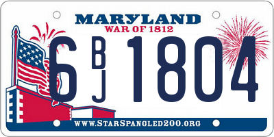 MD license plate 6BJ1804