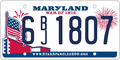 MD license plate 6BJ1807