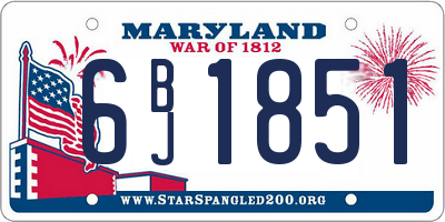 MD license plate 6BJ1851