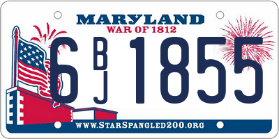 MD license plate 6BJ1855
