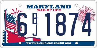 MD license plate 6BJ1874